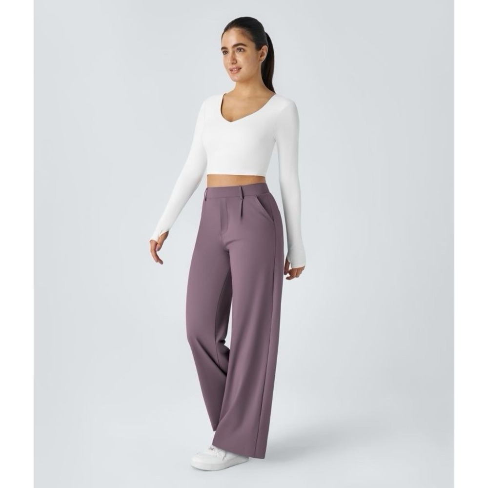 HALARA Women's Wide Leg Pants in Purple